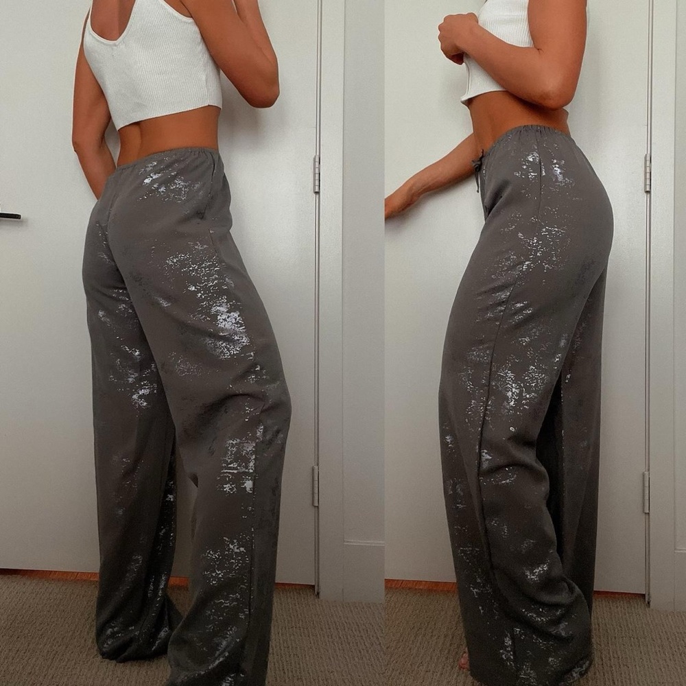 Zara foil print pants